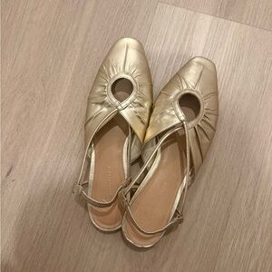 Gold Anthropologie flats